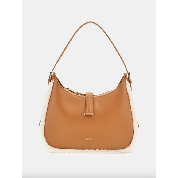 Faux Fur Mini Hobo Bag - Brown - Picture 1 of 1